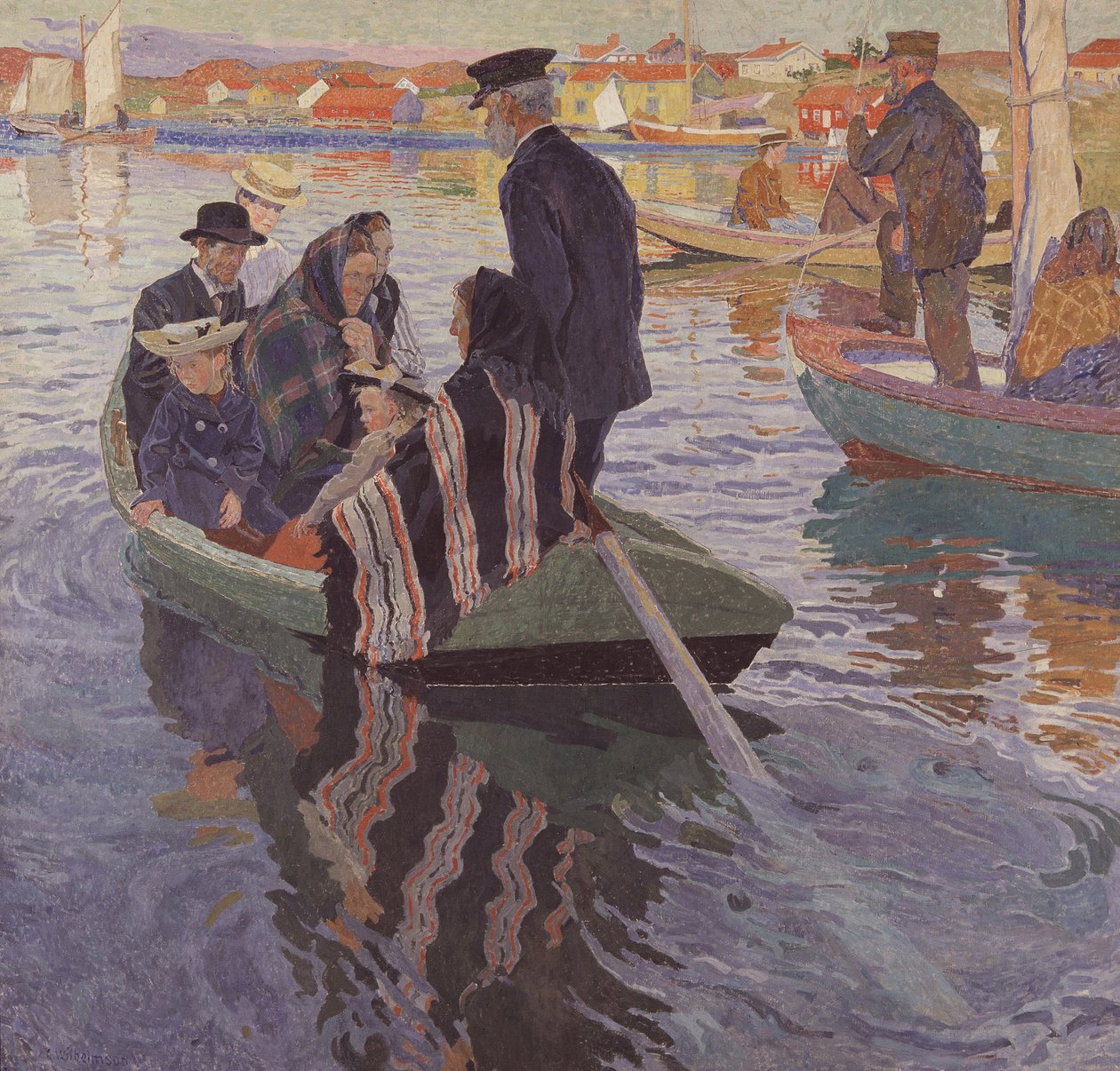 Church-Goers in a Boat by Carl Wilhelm Wilhelmson