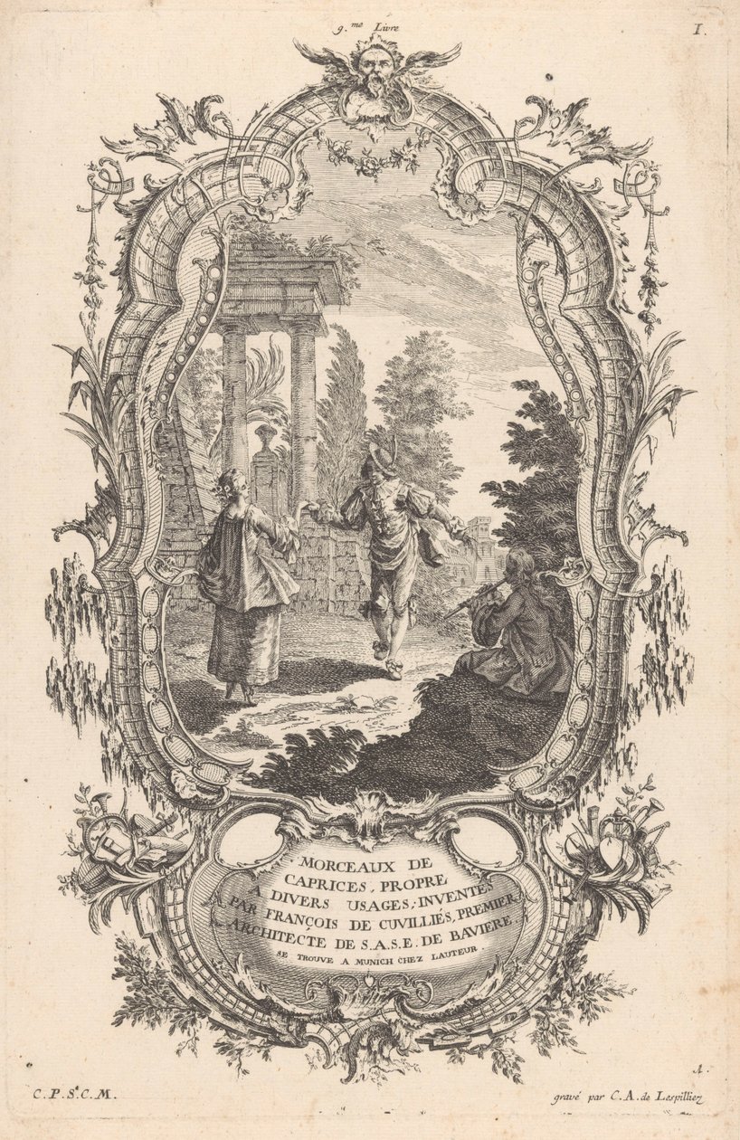 Dancing Couple (Figures in Landscapes) by Carl Albert von Lespilliez