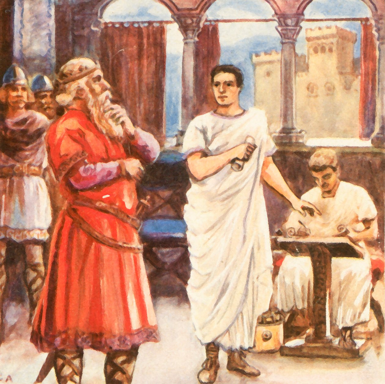 King Theodoric and His Minister, the Roman Cassiodorus by Carl Arriens