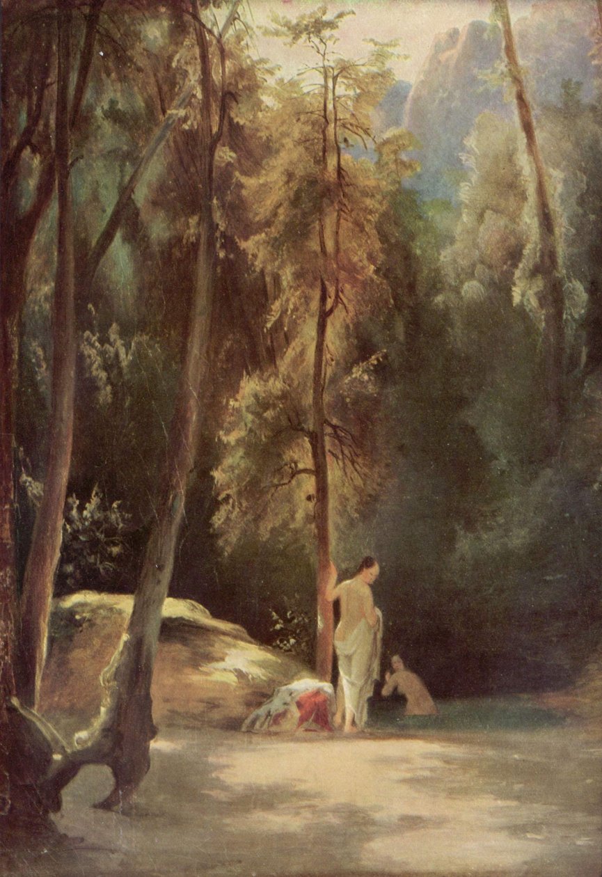 Bathing Women in the Park of Terni (Bathing Women in the Forest) by Carl Blechen