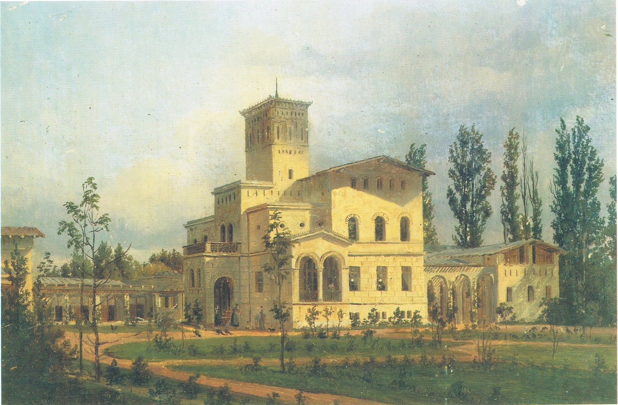 View onto the Pheasant Building near Charlottenhof Palace by Carl Daniel Freydanck