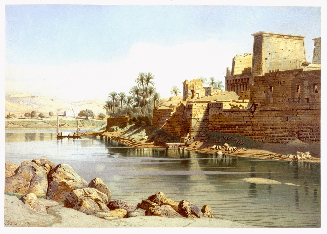 Temple of Isis at Philae by Carl Friedrich Heinrich Werner