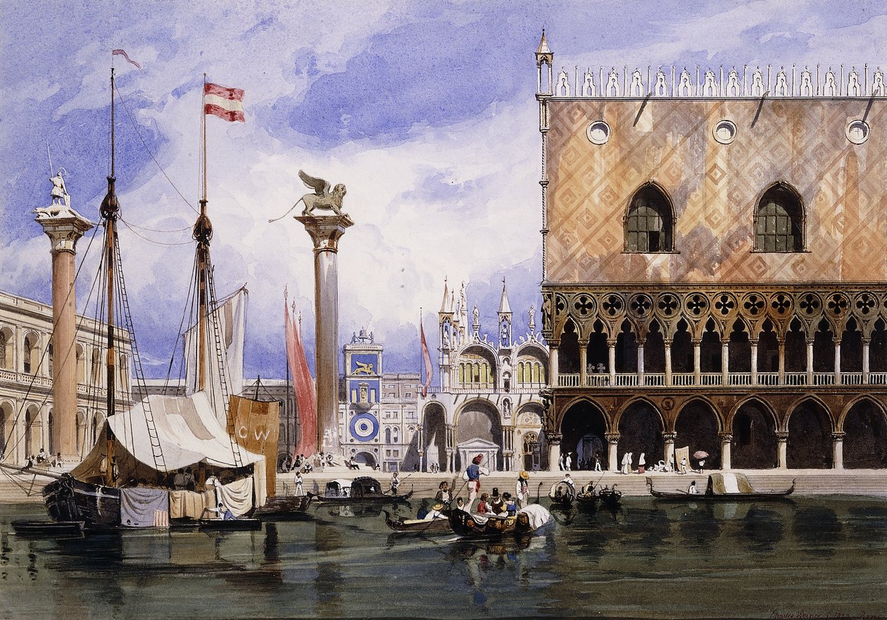The Piazzetta di San Marco, Venice by Carl Friedrich Heinrich Werner