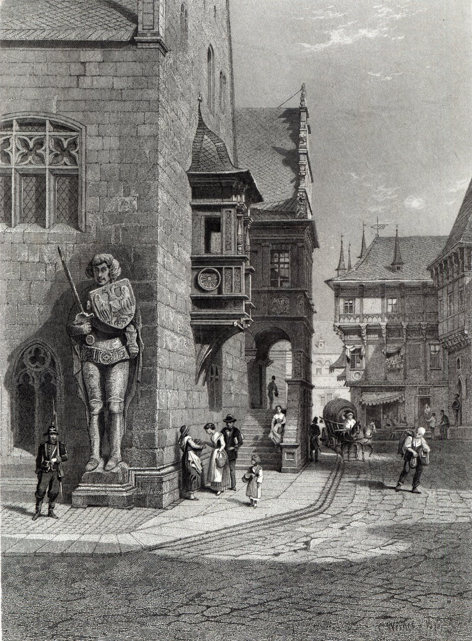 Town Hall, Halberstadt, engraved by E. Joubert, printed by Cassell & Company Ltd by Carl Friedrich Heinrich Werner