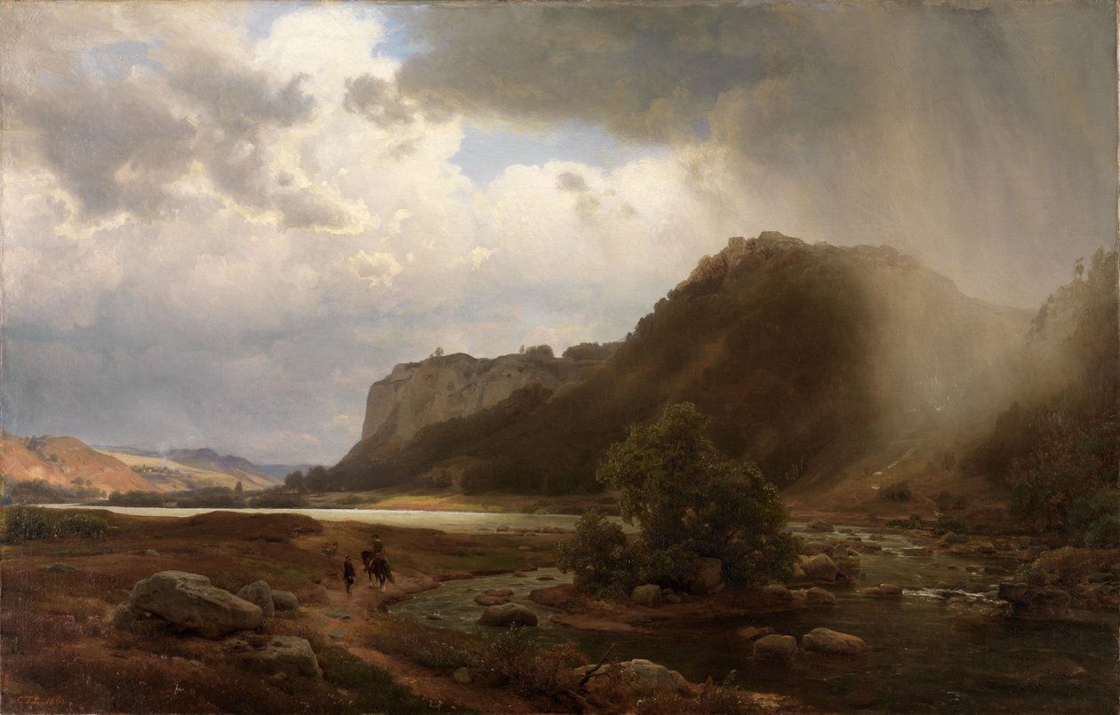 River Landscape by Carl Friedrich Lessing