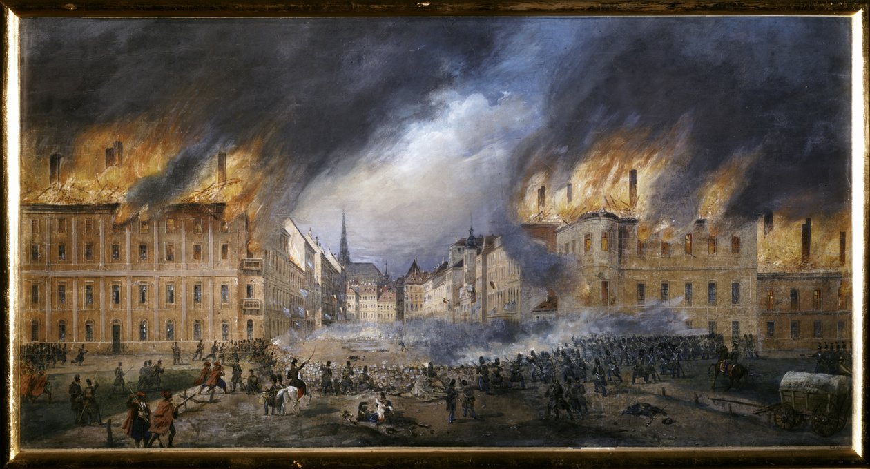 MARCH REVOLUTION: Battle at the Star Barricade in the Jagerzelle on October 28 by Carl Goebel