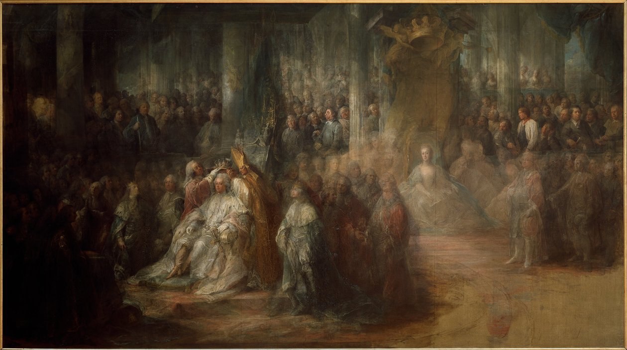 The Coronation of King Gustav III of Sweden. Uncompleted by Carl Gustaf Pilo