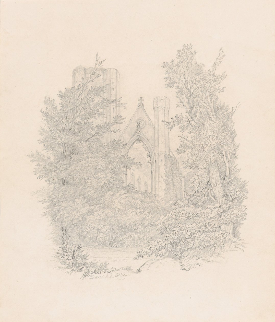 View of the West Facade of Dunkeld Cathedral by Carl Gustav Carus