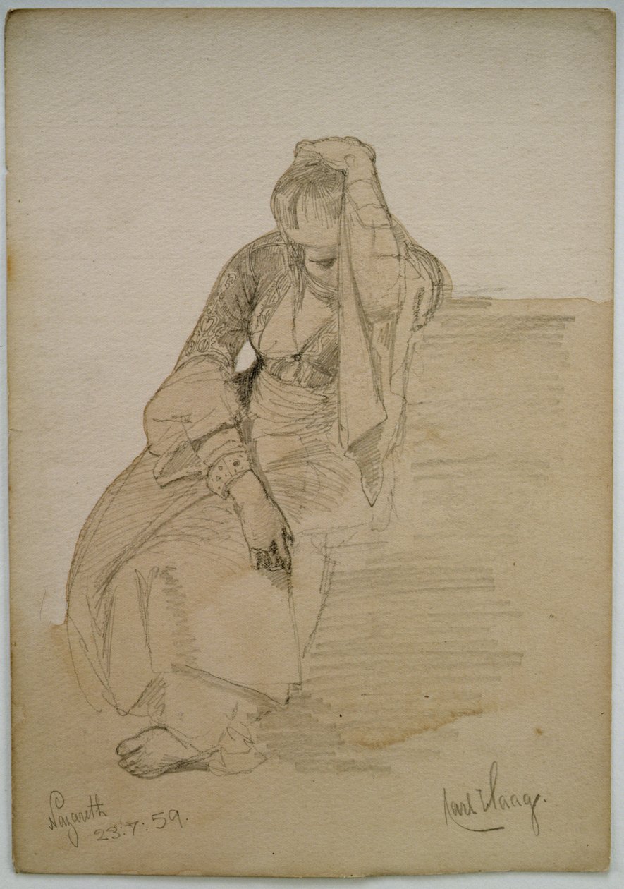 Study of a Seated Lady, Nazareth, 1859 by Carl Haag