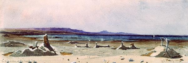 Tombs in the Desert of Mecca Pilgrims, near the Red Sea by Carl Haag