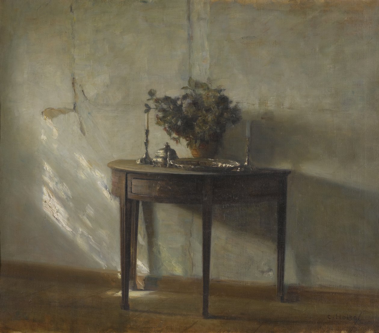 A sunlit interior by Carl Holsoe