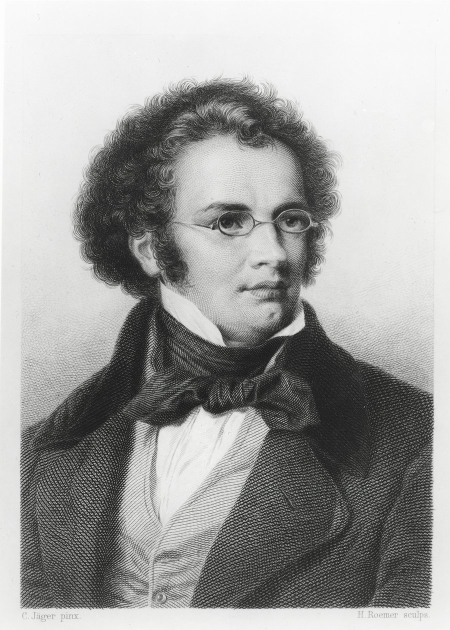 Portrait of Franz Schubert (1797-1828) Engraved by H. Roemer by Carl Jaeger