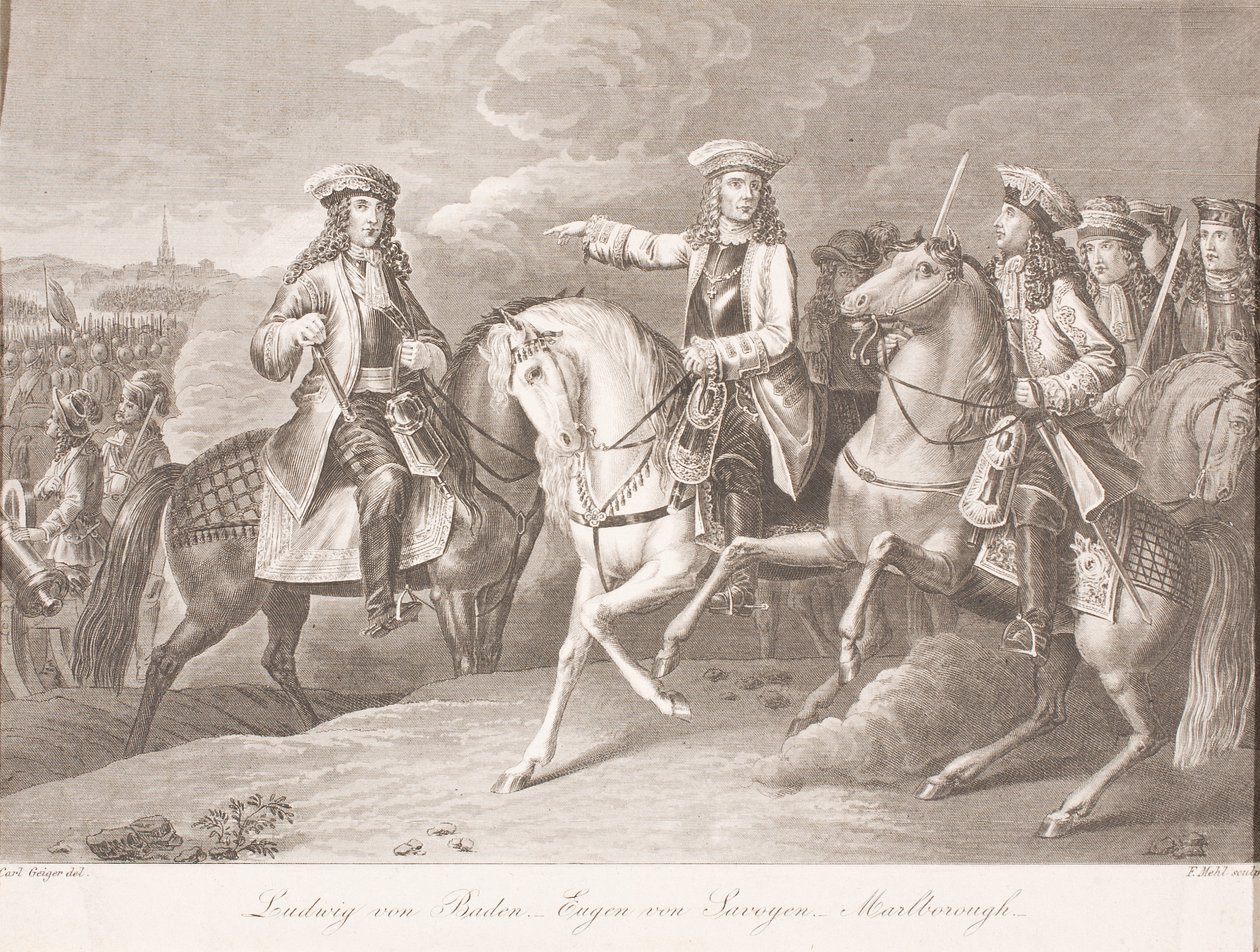 Margrave Ludwig Wilhelm of Baden-Baden, Prince Eugene of Savoy, and John Churchill, Duke of Marlborough by Carl Joseph Geiger