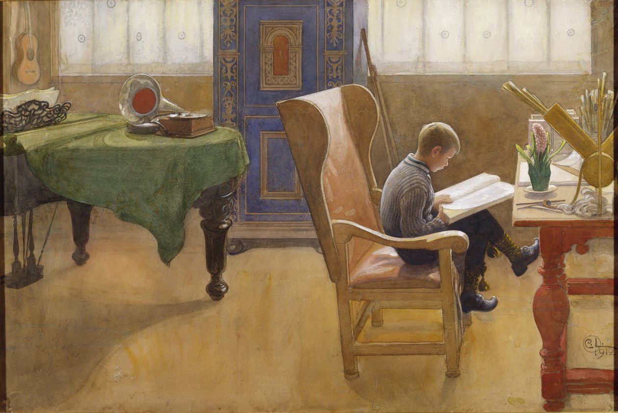 Esbjörn at the Study Corner by Carl Larsson