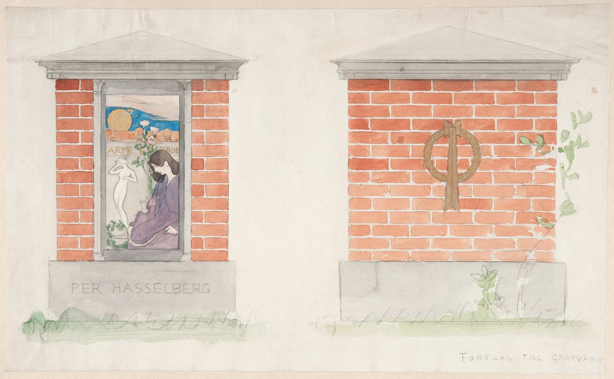 Proposal for a Tombstone over Per Hasselberg by Carl Larsson