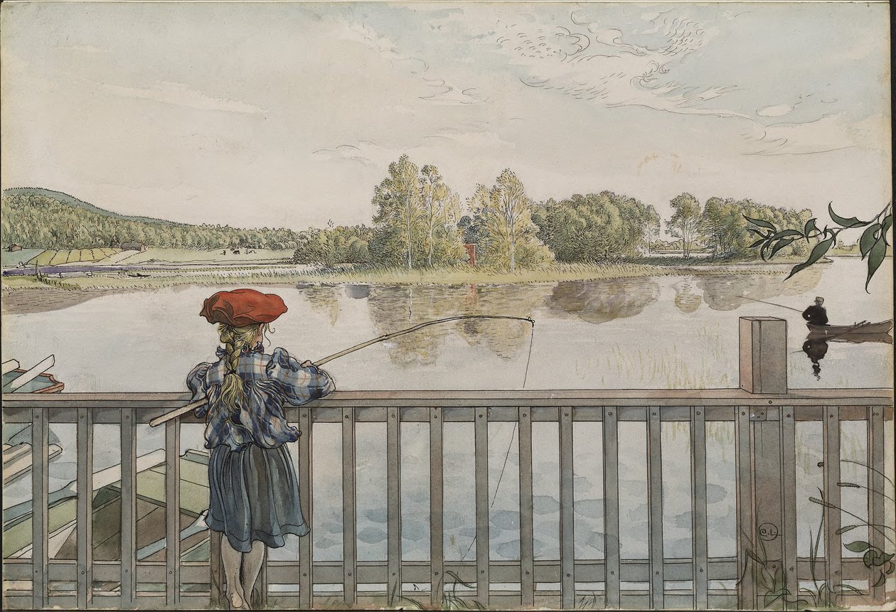 Lisbeth Angling. From A Home (26 watercolours) by Carl Larsson