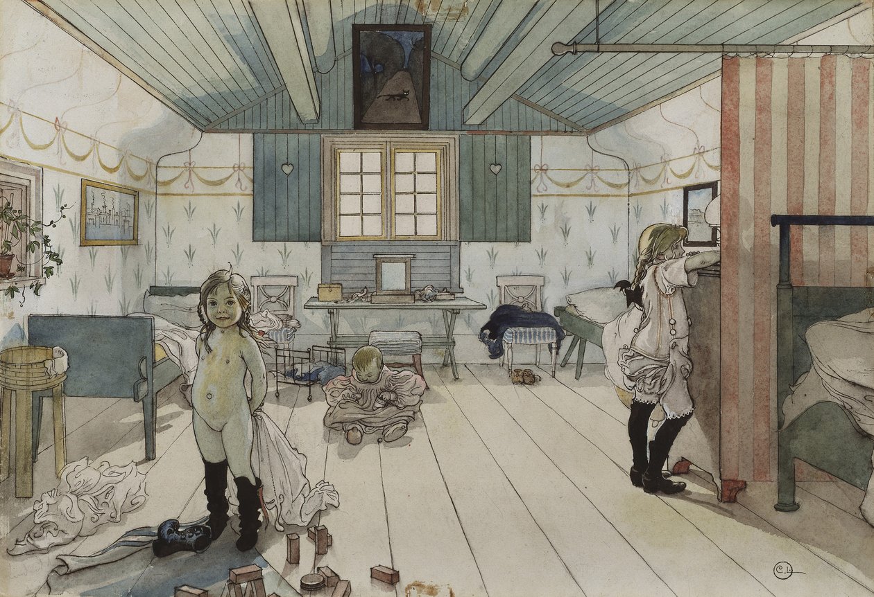 Mammas and the Small Girls Room, from A Home series by Carl Larsson