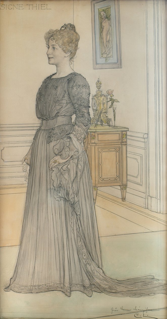 Portrait of Mrs. Signe Thiel by Carl Larsson: Fine art print