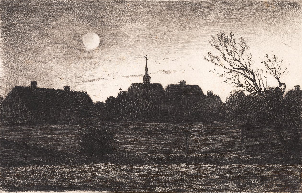 Hornbæk Church, Summer Evening by Carl Locher
