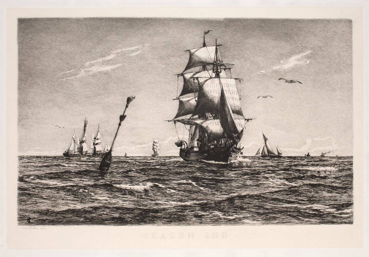Skagen Ind by Carl Locher: Premium art reproduction