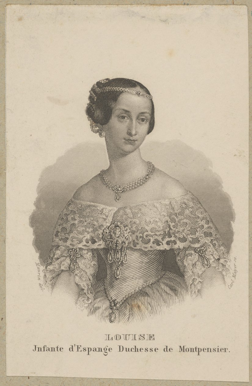 Maria Ludwika Ferdynanda Hiszpańska (María Luísa Fernanda de Borbón, 1832 Madrid - 1897 Seville) – Infanta of Spain and Duchess of Montpensier by Carl Mayer