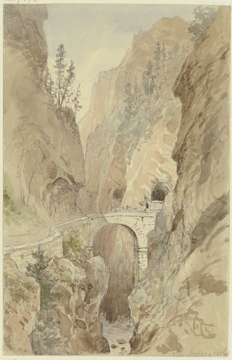 View of the Via Mala on the Splügen Road by Carl Morgenstern