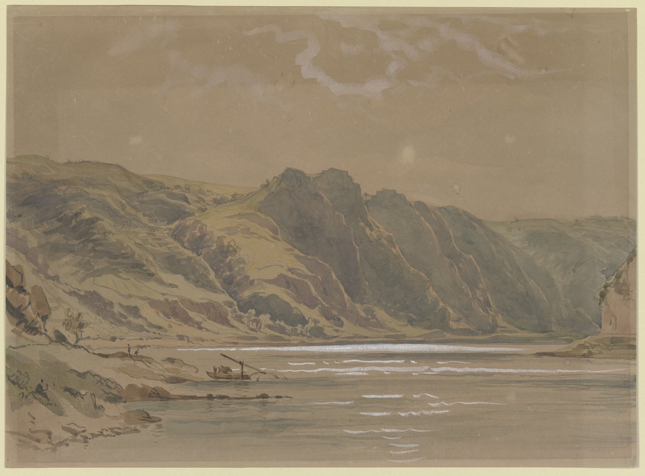 View of the Rhine with High Wooded Banks by Carl Morgenstern