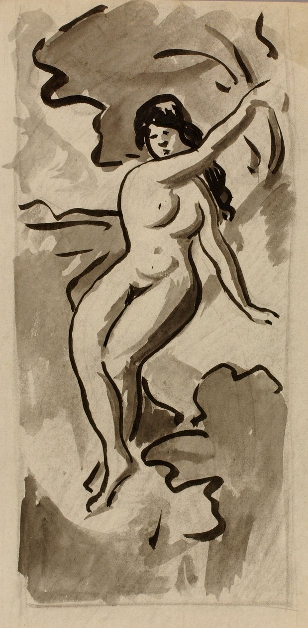 Seated Female Nude by Carl Newman