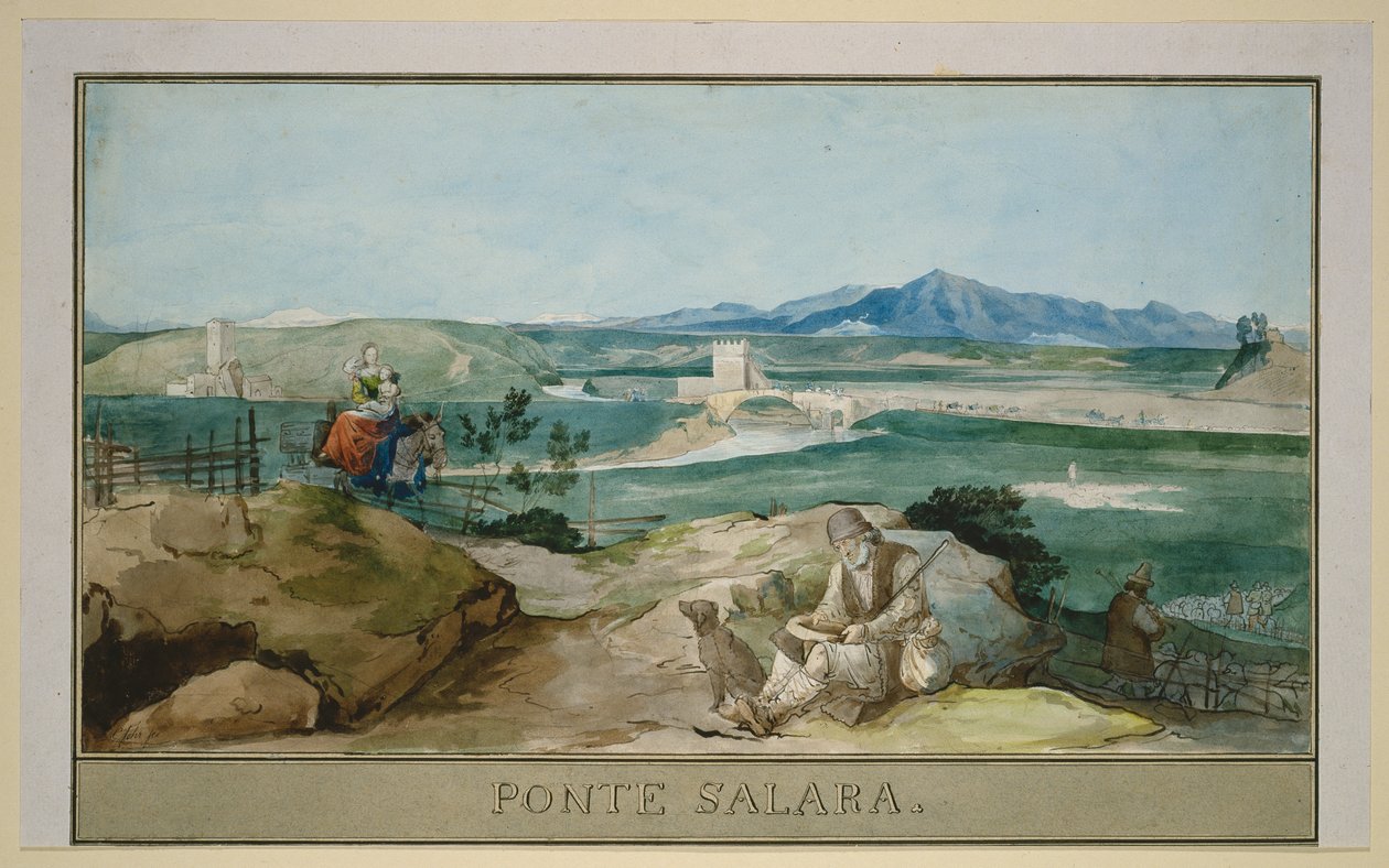 Landscape near Rome with the Ponte Salario by Carl Philipp Fohr