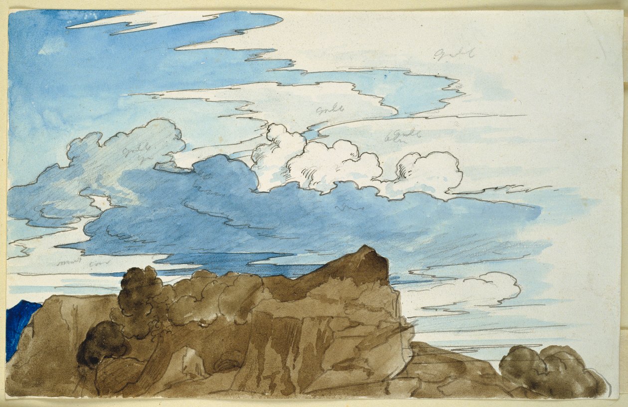 Cloud Study over Rocky Peak in the Mountains by Carl Philipp Fohr