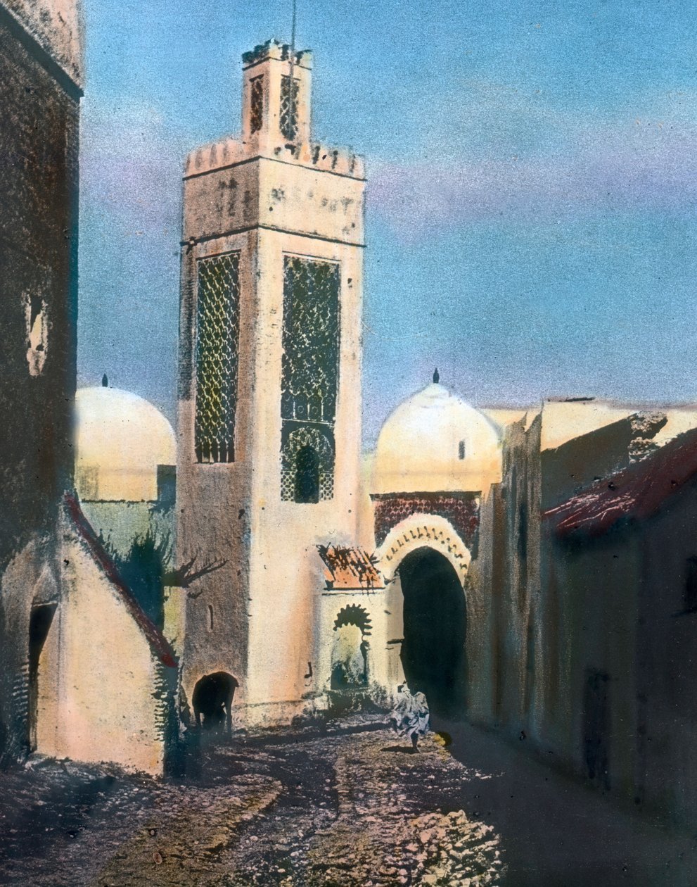 Minaret of Sidi Saidi Mosque, Tetouan, Northern Morocco, circa 1910. Carl Simon Archive by Carl Simon