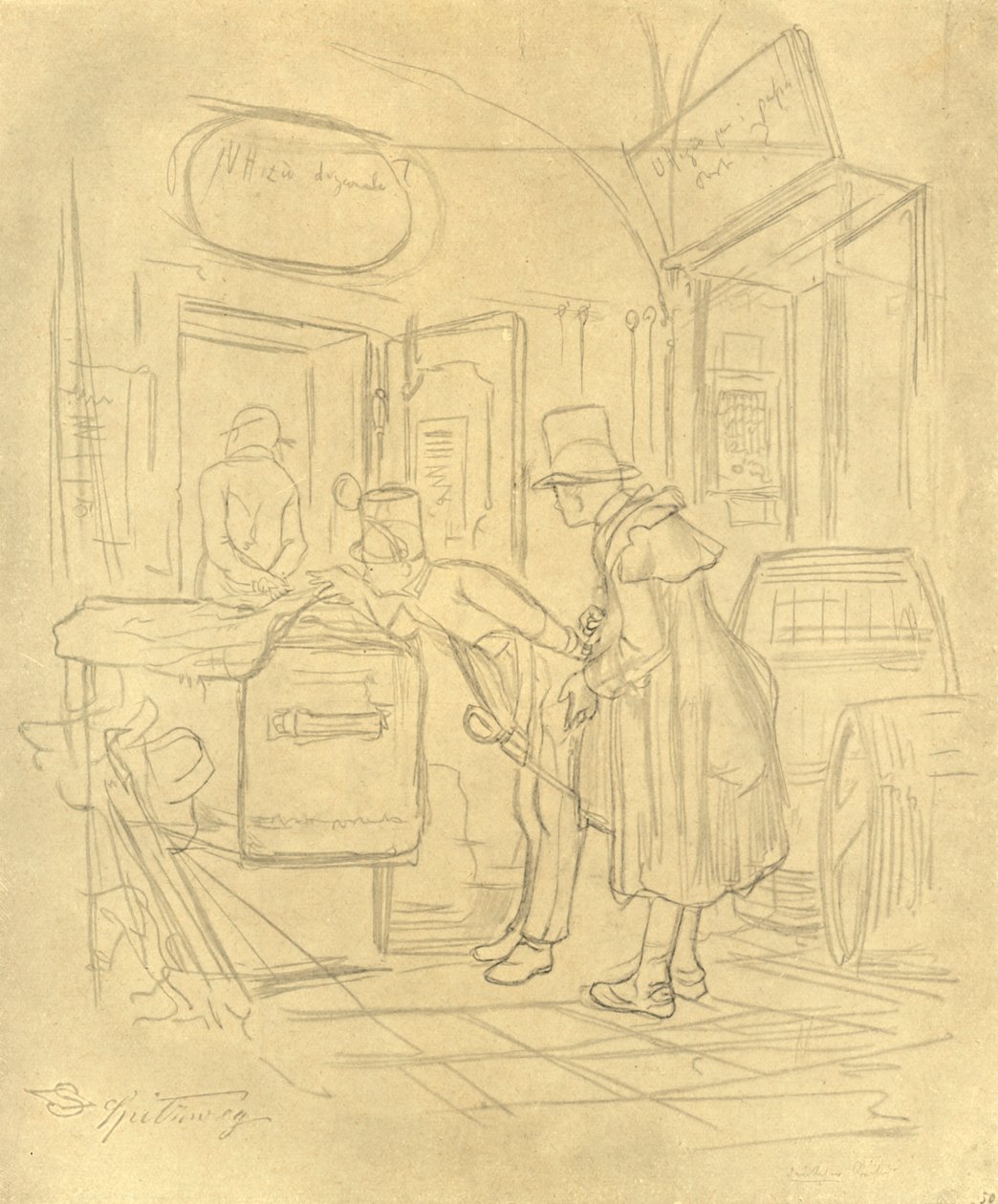 Zollvisitation I, Mid-Late 19th Century, c1924 by Carl Spitzweg