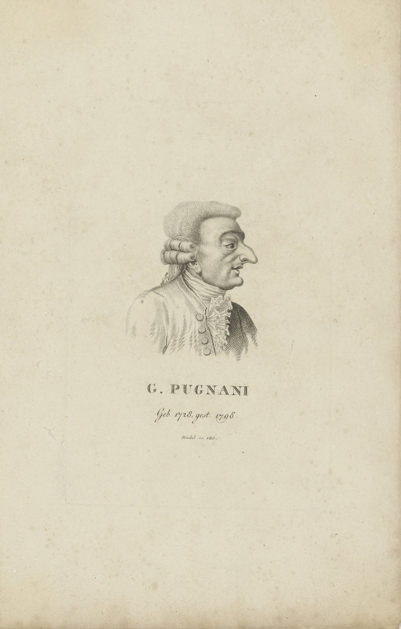 Portrait of the Violinist and Composer Gaetano Pugnani, 1815 by Carl Traugott Riedel