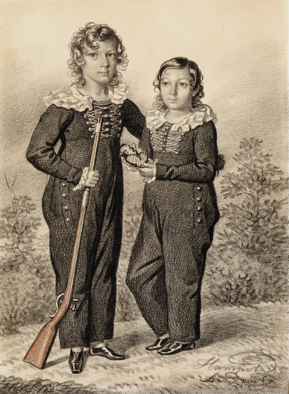Portrait of Alexander and Alexei Dondukov-Korsakov by Carl von Hampeln