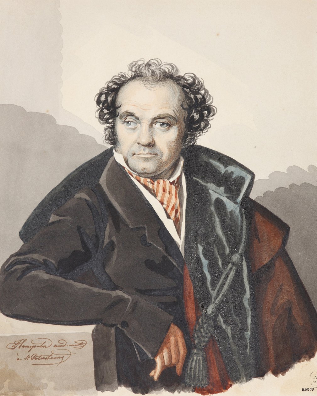 Portrait of Sergey Dmitryevich Lvov, 1820s by Carl von Hampeln