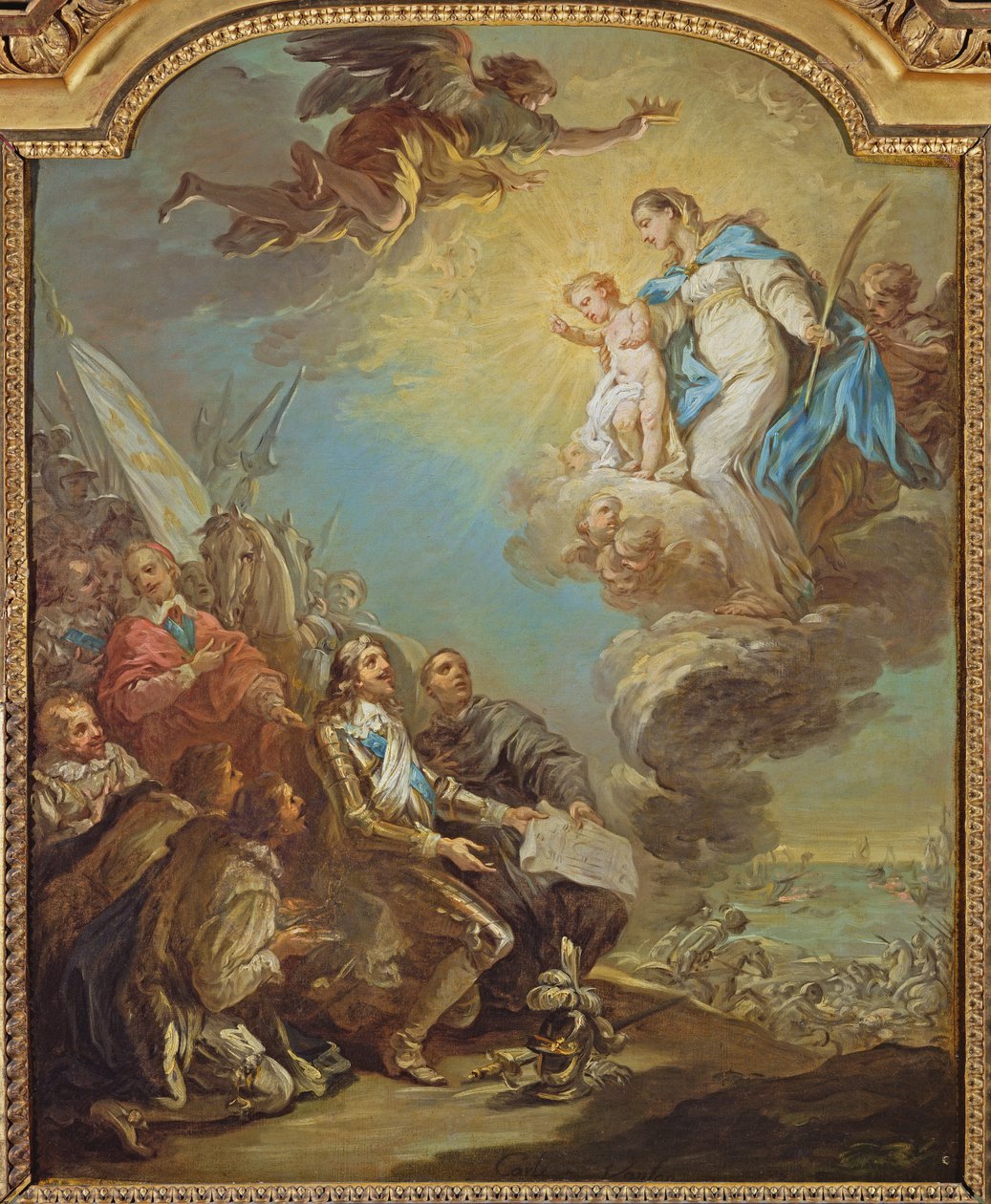 Study for Louis XIII (1601-43) Dedicating the Church of Notre-Dame-des-Victoires to the Virgin in 1629, before 1748 by Carle van Loo