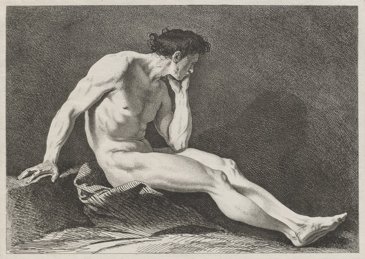 Seated Man with Head in Hand by Carle van Loo
