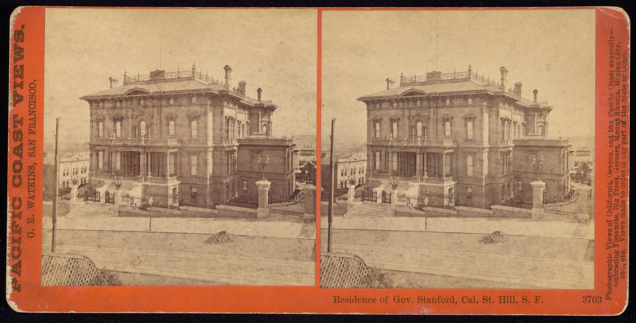Residence of Gov. Stanford, California Street Hill, San Francisco by Carleton E. Watkins