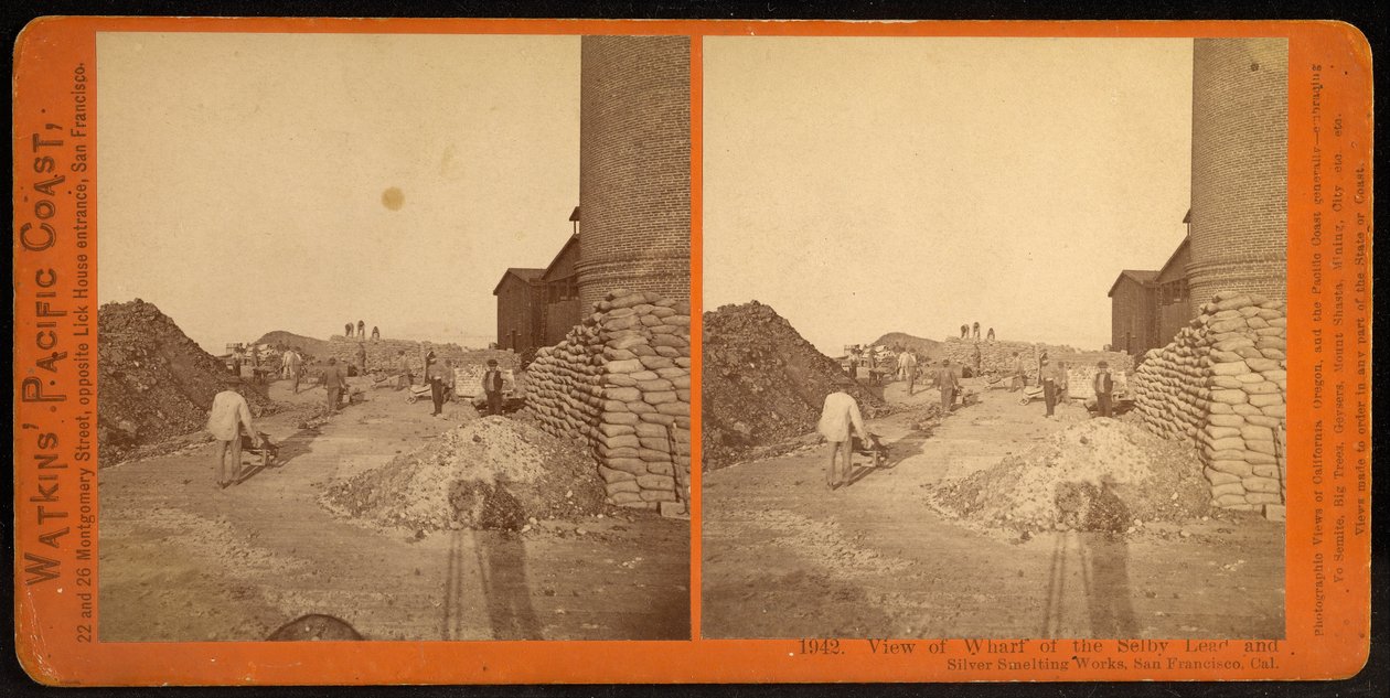 View of Wharf of the Selby Lead and Silver Smelting Works, San Francisco, California by Carleton E. Watkins