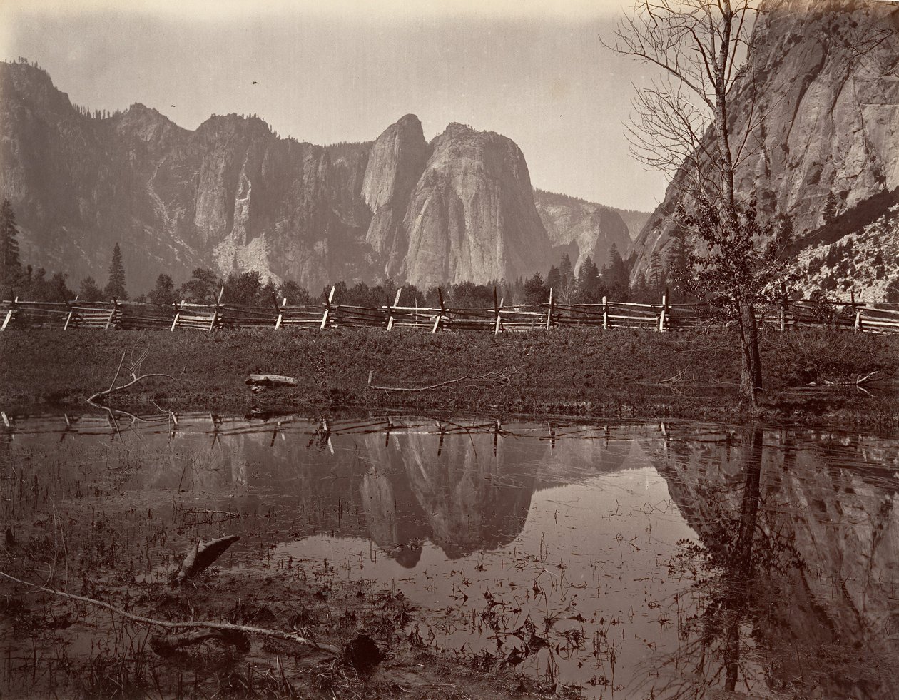 Cathedral Rocks, Yosemite, ca. 1872, printed ca. 1876 by Carleton E. Watkins.