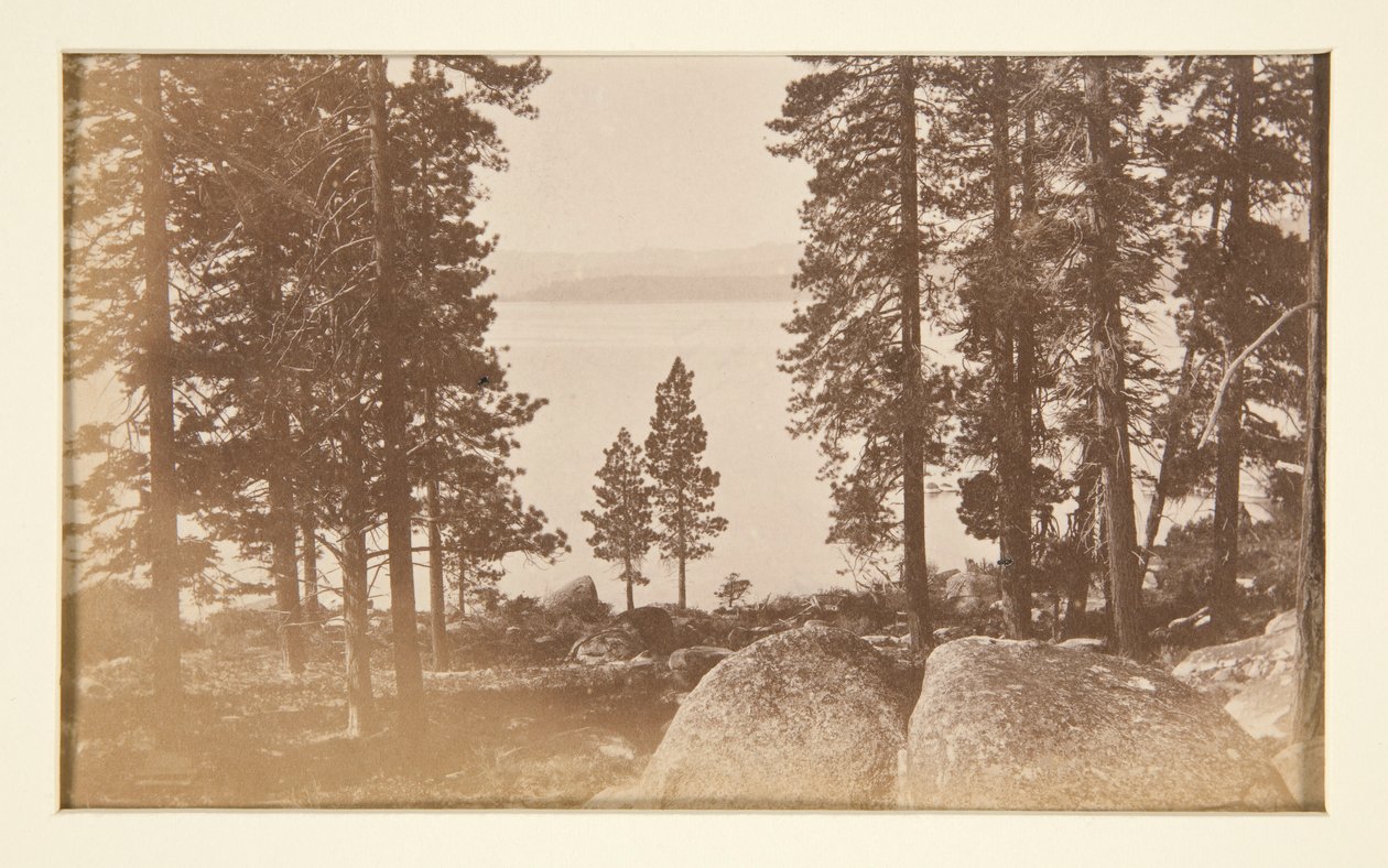 Four Railroad Scenes and Four Views of Lake Tahoe: Lake Tahoe from Warm Springs by Carleton E. Watkins