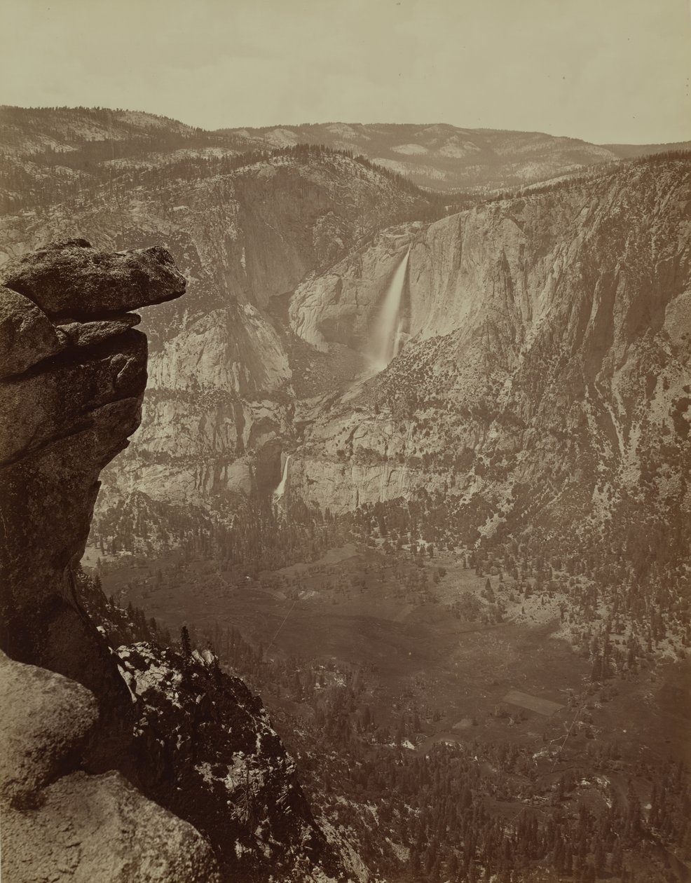 Yosemite Falls from Glacier Point, 1865-66, printed ca. 1875 by Carleton Emmons Watkins