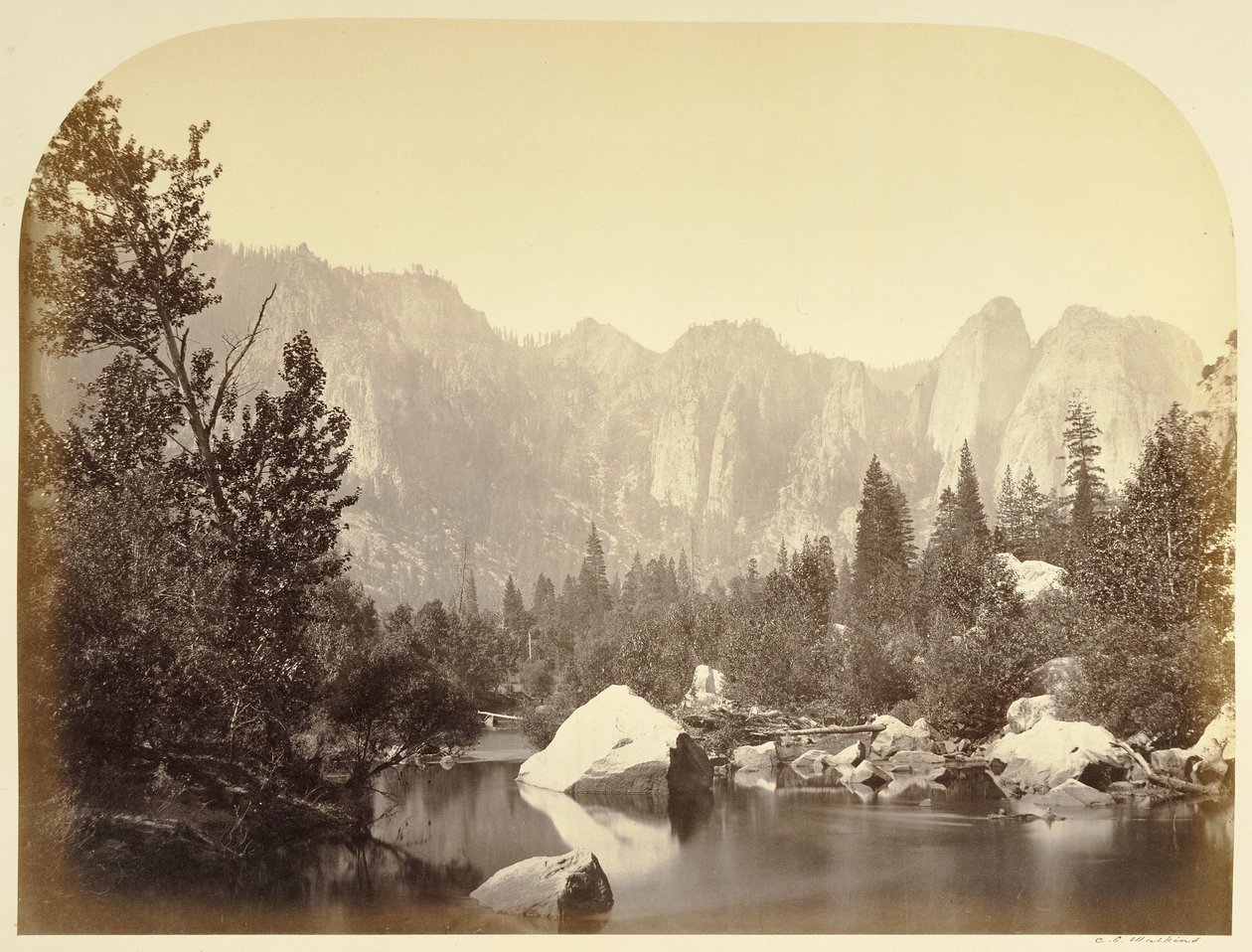 View on the Merced - Yosemite by Carleton Watkins