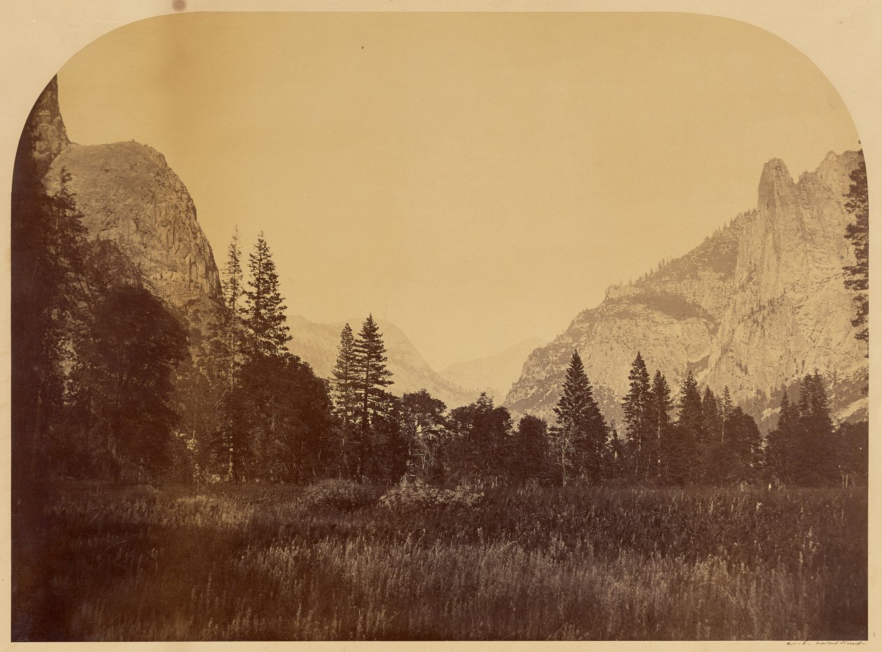 Yosemite, View on Valley Floor, with Sentinel Rock at Right by Carleton Watkins