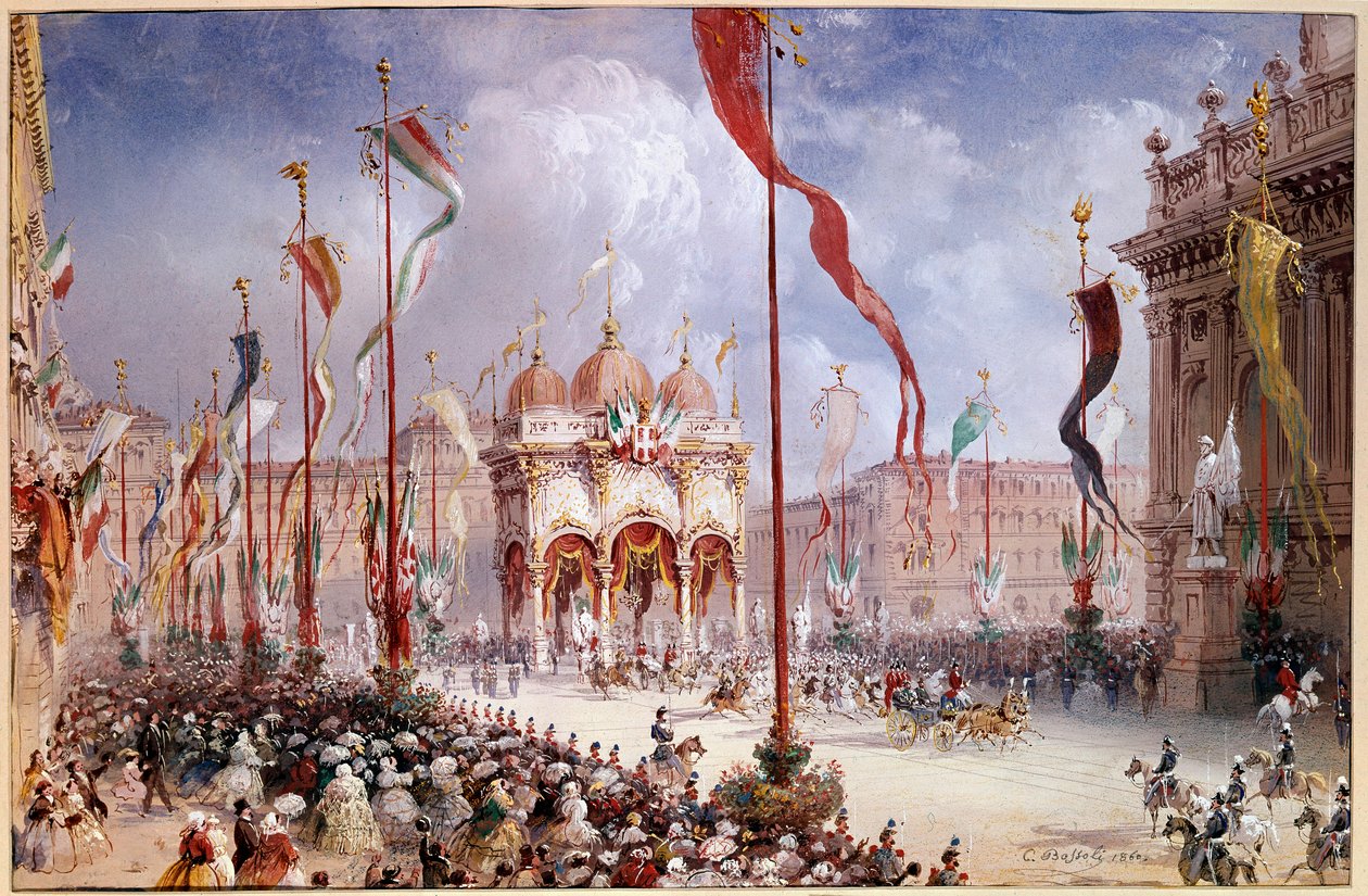 Victor-Emmanuel II at the opening of the Italian Parliament by Carlo Bossoli