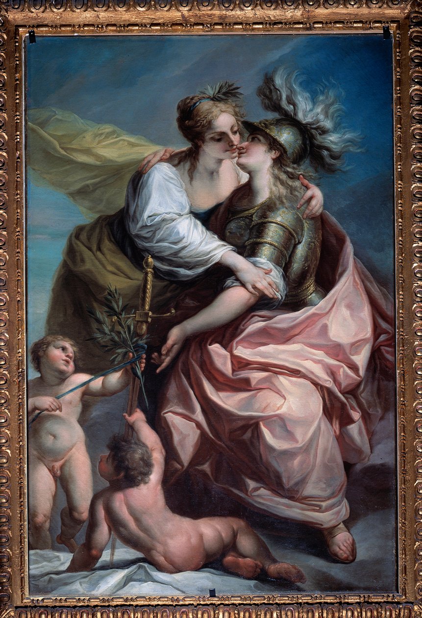 Allegory of the Thirteen Values of the Republic: Peace Embracing Justice