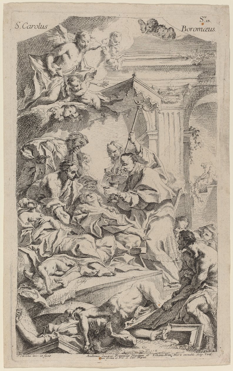 San Carlo Borromeo Giving Last Communion to Victims of the Plague by Carlo Innocenzo Carlone
