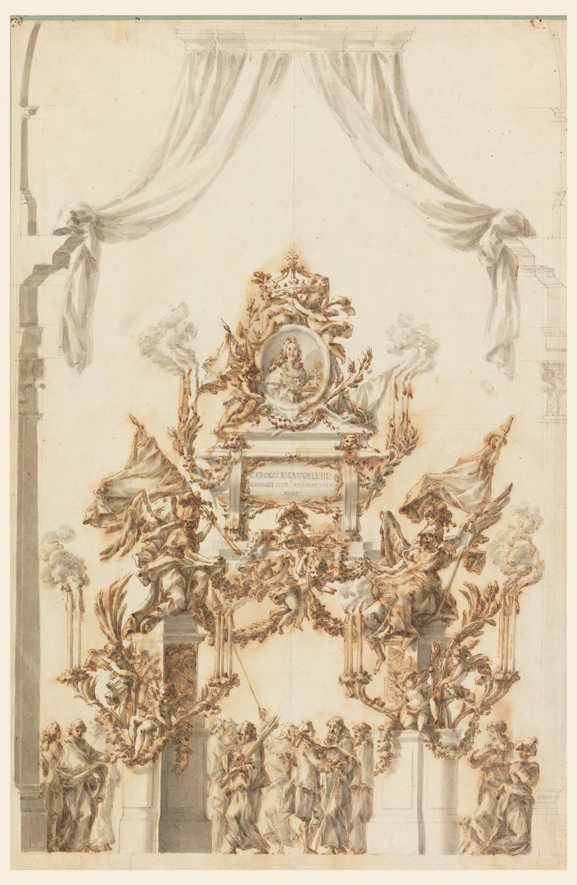 Design for a Catafalque for Charles Emanuel III of Sardinia by Carlo Marchionni