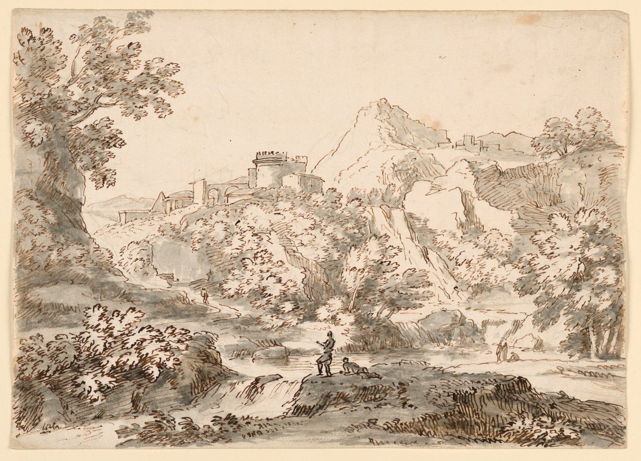 A Landscape with Town, 1750-1770 by Carlo Marchionni