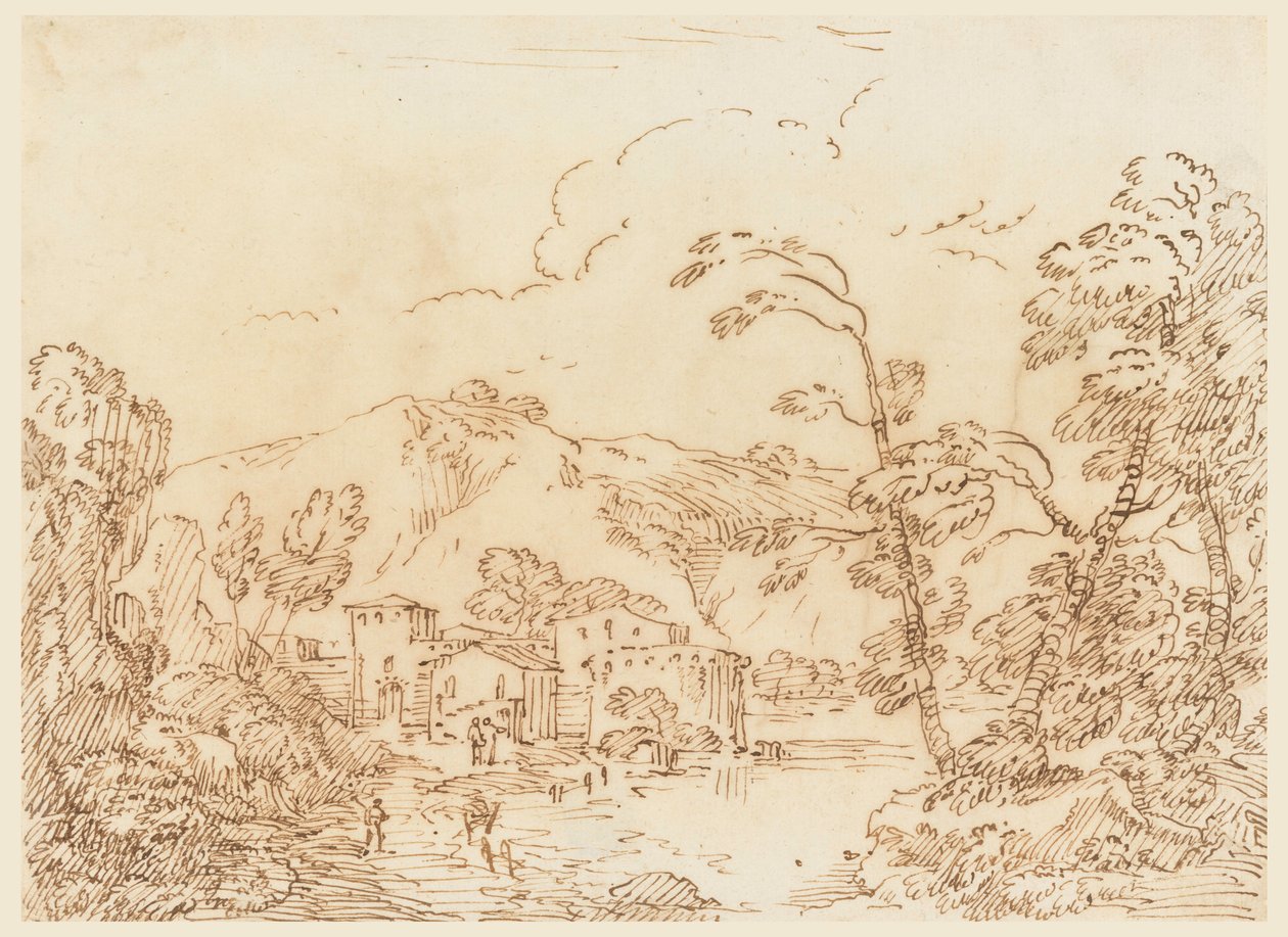 A Village at a Brook in Mountainous Country, 1770–86 by Carlo Marchionni